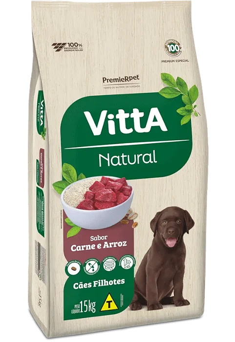 Vitta Natural Caes Filhote Carne E Arroz 15kg