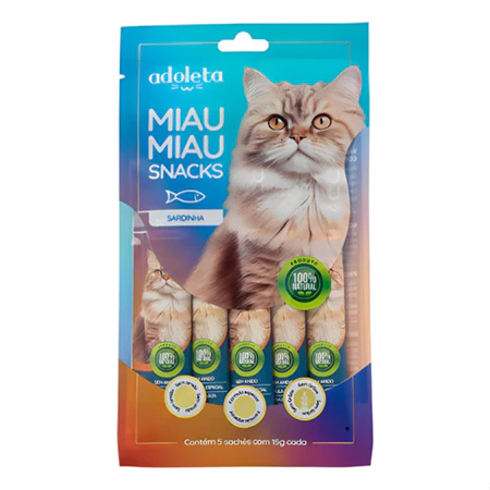 Adoleta Miau Miau Snacks Sardinha 5x15g