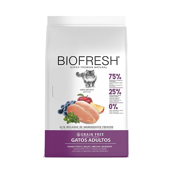 Biofresh Grain Free Gato Adulto Frango/maÇa/oregano/bluberry 7,5kg