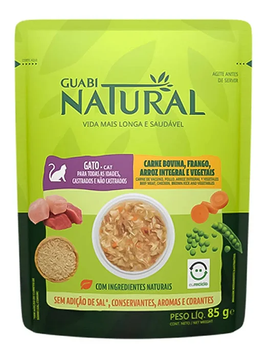 Guabi Natural Sache Gato Adulto Car/fra/arroz 85g
