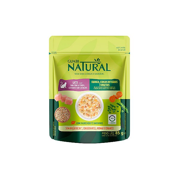 Guabi Natural Sache Gatos Castrado Frango E Cereais 85g