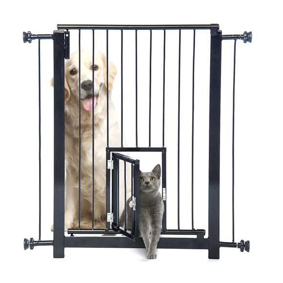 Portão Duo Plus Grade Porta NF Pet Preto 80cm Único