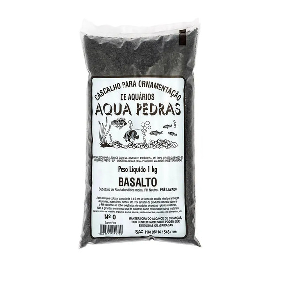 Substrato para Aquários Basalto Aqua Pedras Nº 0 1kg