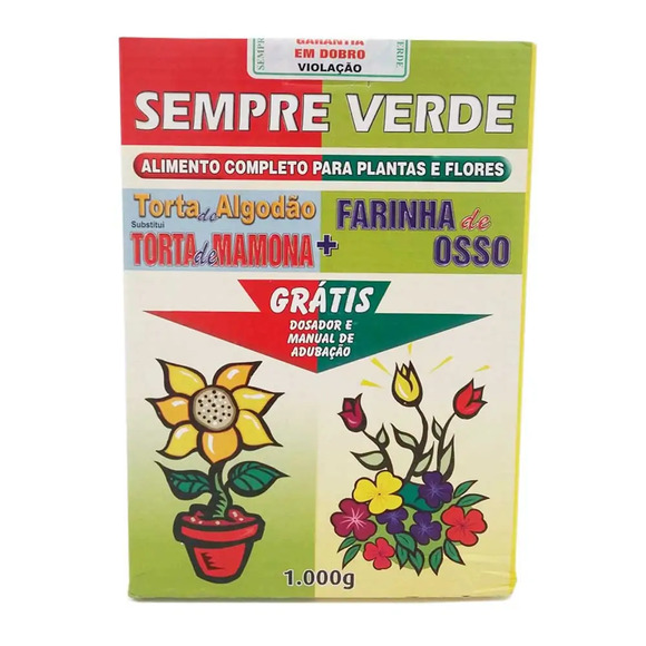 Fertilizante Torta de Algodão e Farinha de Osso Sempre Verde 1 Kg