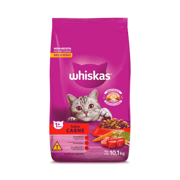 Ração Whiskas Gatos Adultos Mix Carne 10,1 kg