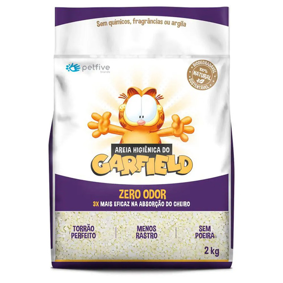 Areia Higiênica Bio Grossa Garfield 2 kg