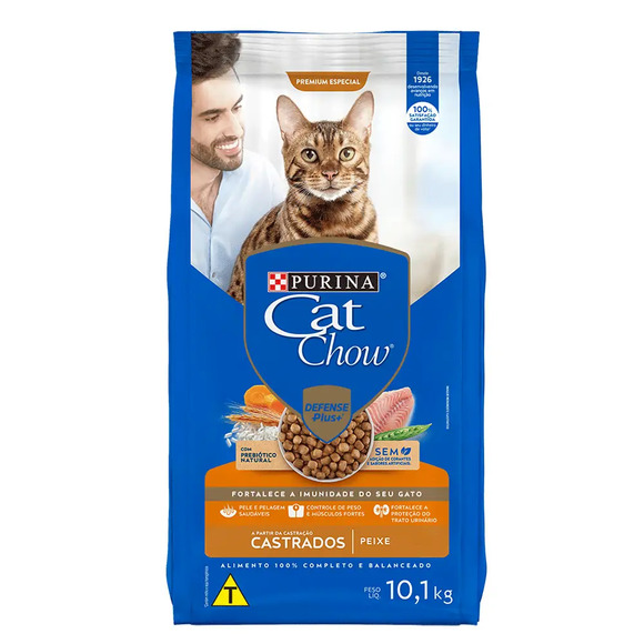 Cat Chow Ps Castrados Peixe 10,1kg Br