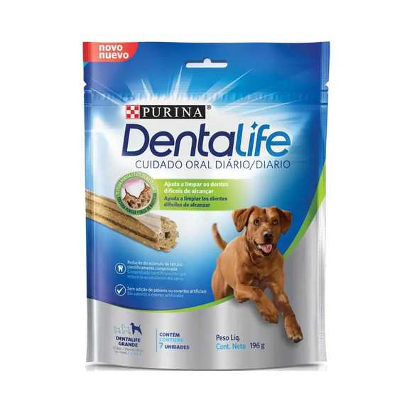 Petisco DentaLife Cães Adultos Grandes 7 unidades