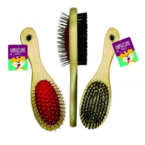 Escova Dupla De Madeira G Animalissimo
