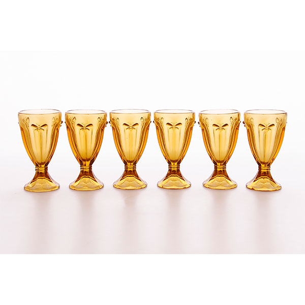 Jogo 06 taças água Borboleta ambar – 240 ml