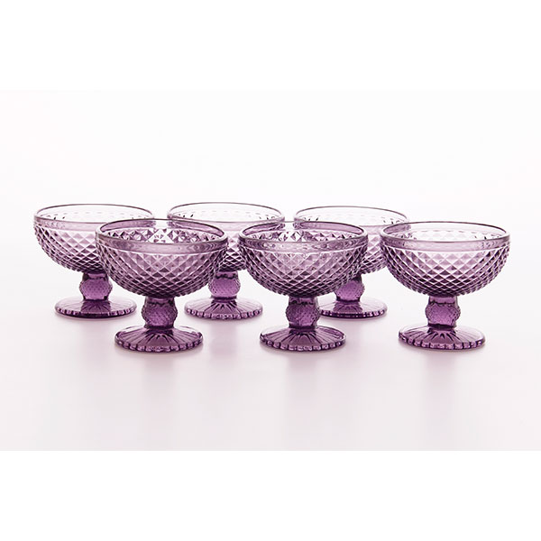 Jogo 06 taças sobr Bico de Jaca violeta – 220 ml