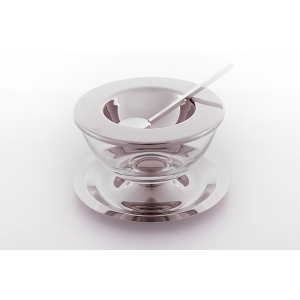 Porta caviar com colher inox – red 14 cm