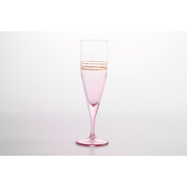 Conjunto 06 taças de flute champanhe – Rosa Luster