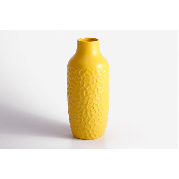 Vaso de cerâmica Texture Coral Finish Pot amarelo