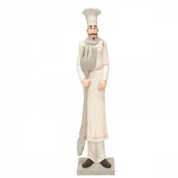 Escultura cozinheiro com garfo