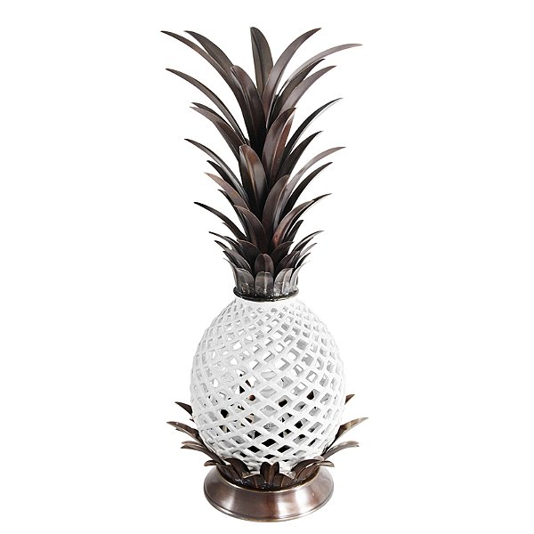 ABACAXI BRANCO COM COROA DE FERRO