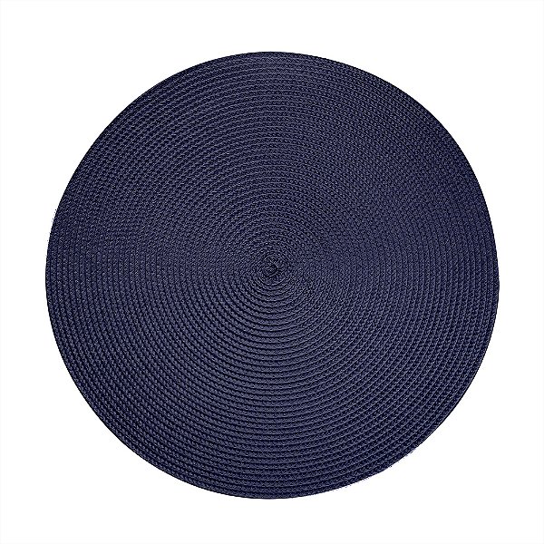 Lugar Americano Redondo Fresno Espiral Azul Marinho 38 cm