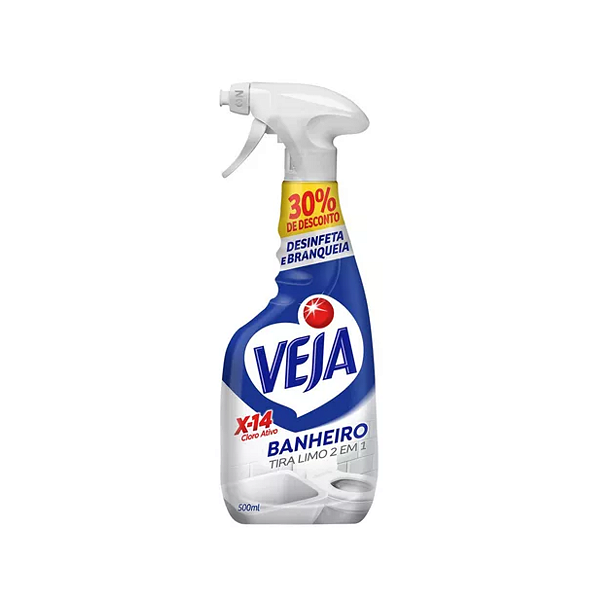 Veja X-14 Cloro Ativo Para Banheiro Tira Limo 2 Em 1 500ml