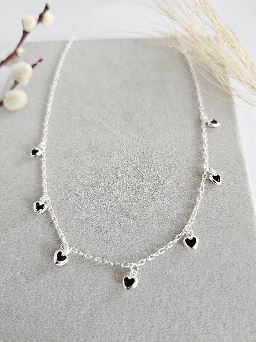 Choker com Zircônia Coração Preto