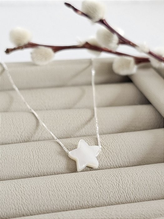 Gargantilha Estrela de Madrepérola 10mm