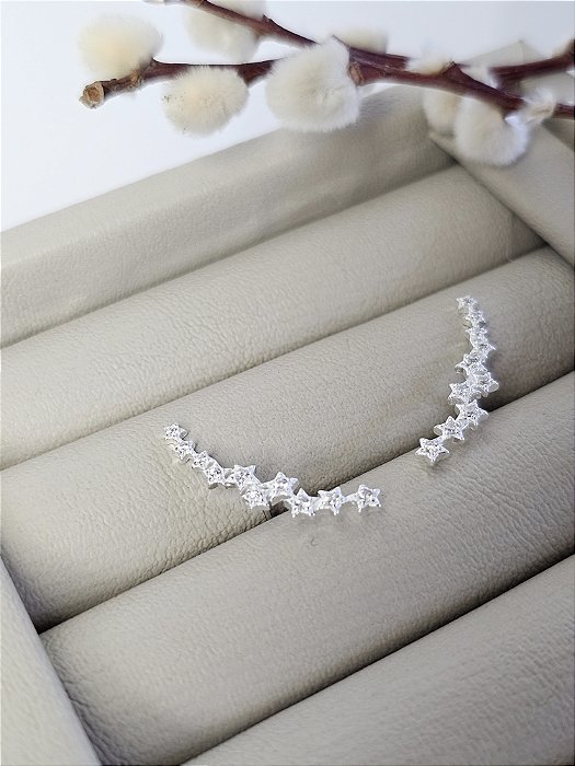 Brinco Ear Cuff Estrelas com Tarraxa