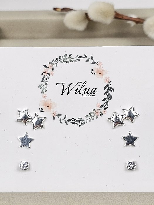 Brinco Trio mini Estrelas