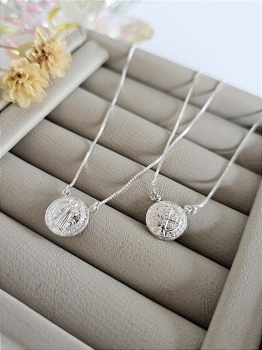 Escapulário São Bento dupla face prata 925