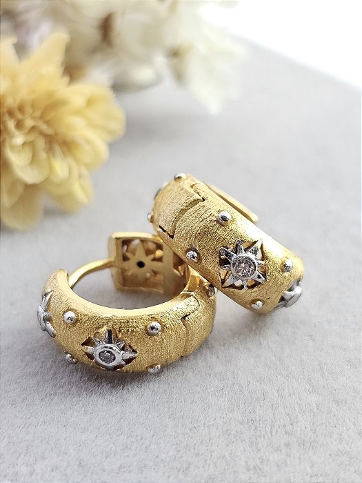 Brinco Argola 12mm Prata 925 Banhado A Ouro 18k