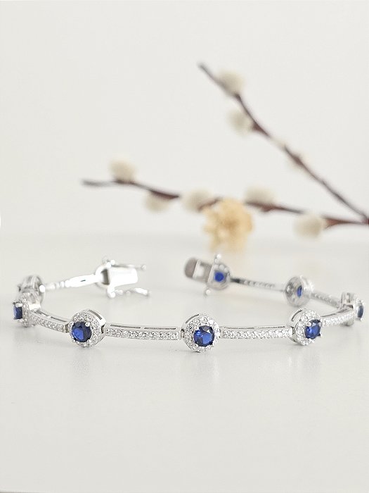Pulseira Riviera fecho gaveta prata 925 e ródio