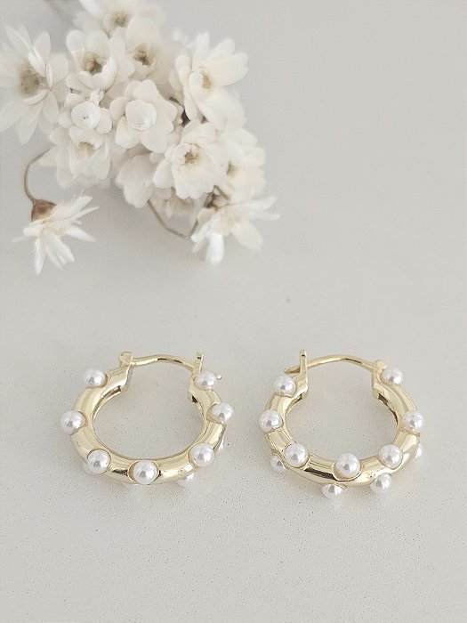 Brinco Argola 15mm prata 925 banhada a ouro amarelo 18k