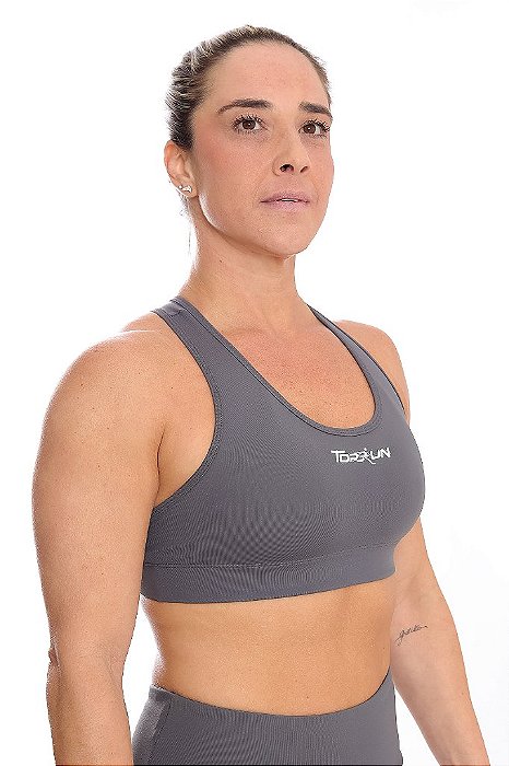 TOP ALTA COMPRESSÃO TOTAL CINZA