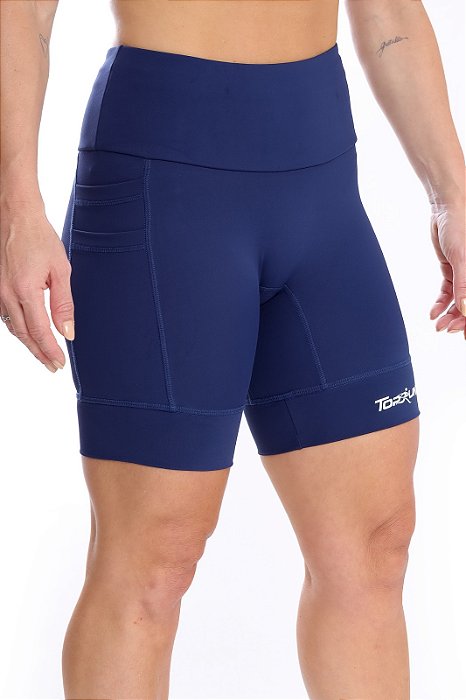 Bermuda Feminina Compress Multi Bolsos Marinho