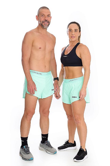 SHORT PERFORMANCE CORTE A LASER VERDE ÁGUA