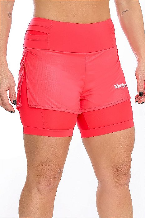 SHORT DUPLO FEMININO VERMELHO