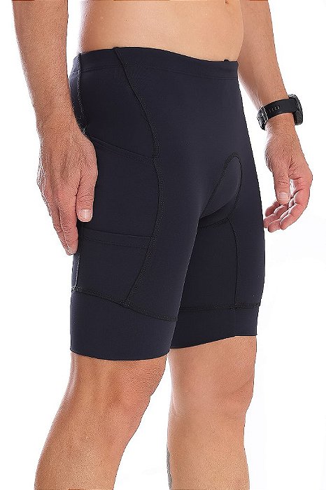 Bermuda Masculina Multi Bolsos Compress Preta