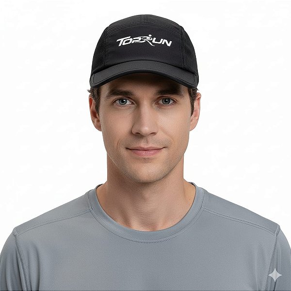 Boné Five Panel - Aba Reta Preto