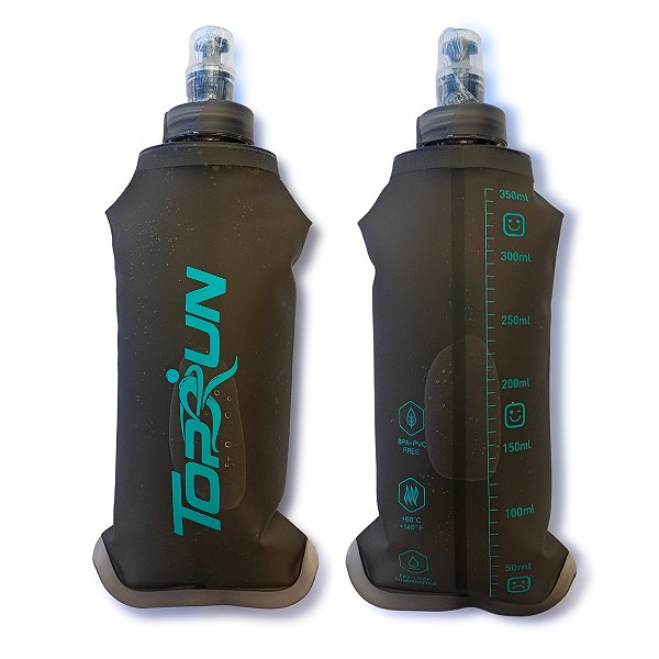 Garrafa Hidratação Silicone Soft Flash 350ml Cinza