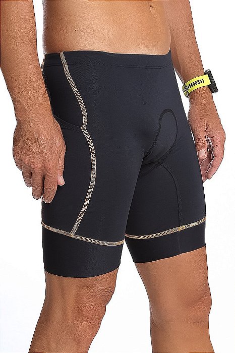 Bermuda masculina Compress max linha laranja