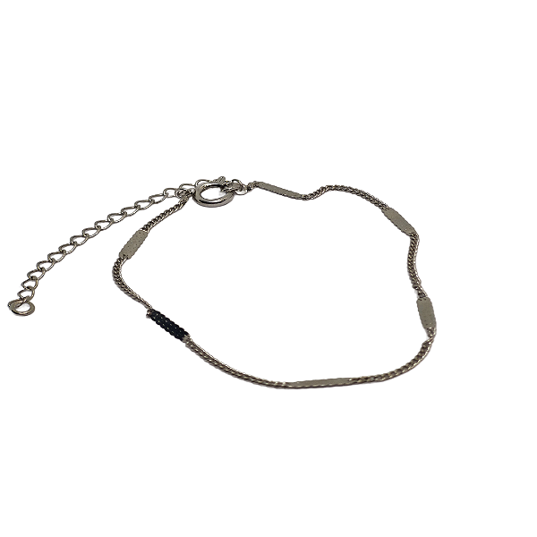 Pulseira Semijoia Hipoalergênico Happy Lyfe Chapinha Branco Rodio