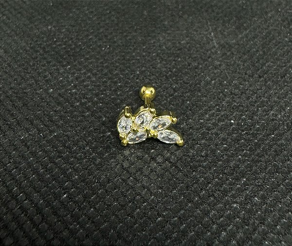 P0671 MICROBELL RODIO RETO 5 FOLHAS LADO DIRETO 6MM 1.2 DOURADO