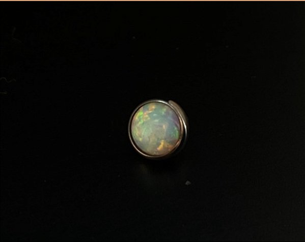 P0660 TOPO TITANIO SYNTETIC OPALA BRANCO PARA HASTE 1.6 5MM