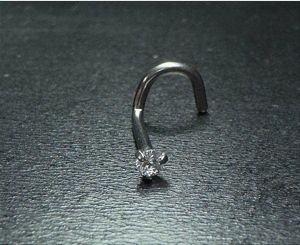 P0657 NOSTRIL TITANIO 0.8 CRAVEJADO GARRINHA  CRISTAL 2.0 MM