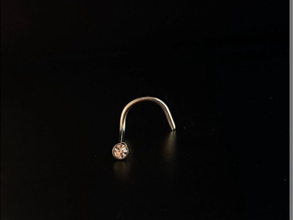 P0588 NOSTRIL AÇO 0.6MM PEDRA CRISTAL 1.5