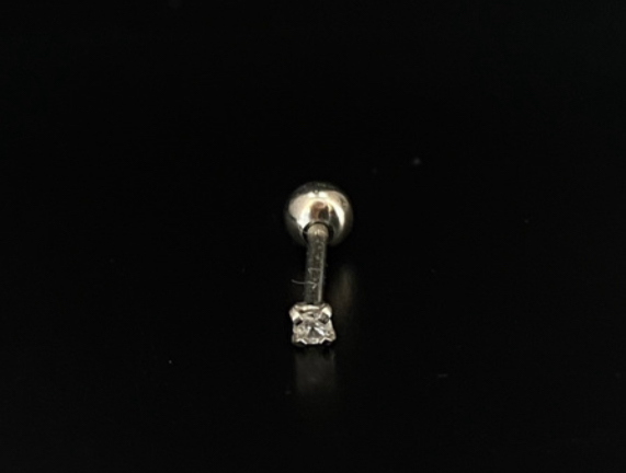 P0572 MICROBELL AÇO RETO ZIRCONIA 0.80  8MM PEDRA 1.5