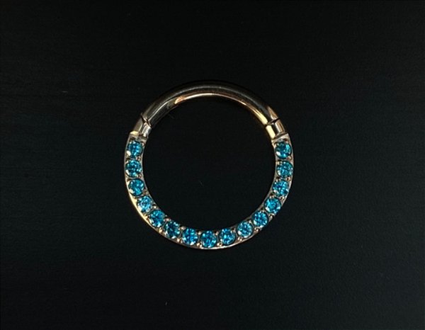 P0521 SEGMENTO TITANIO FRONTAL CRAVEJADA AZUL 8MM