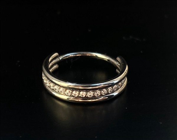 P0517 SEGMENTO TITANIO TRIPLO LINE STONES CRISTAL 12MM