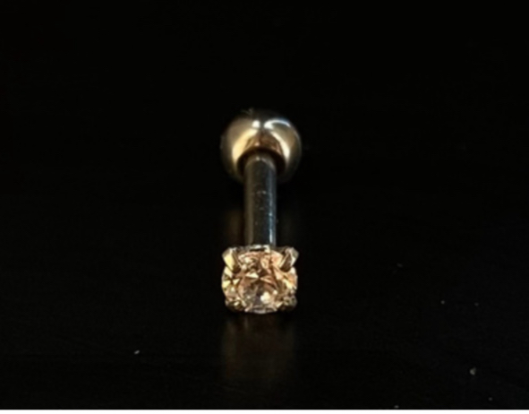 P0406 MICROBELL TITANIO  RETO PEDRA ZIRCONIA 6MM PEDRA PEQUENA