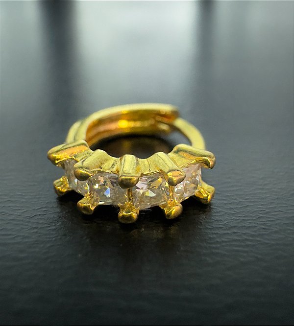 P0377 SEGMENTO RÓDIO DOURADO 4 PEDRAS 6MM