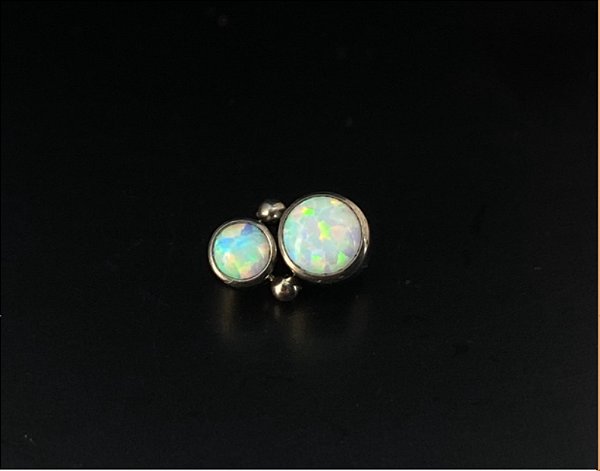 P0339 TOPO TITANIO 2 OPALAS BRANCAS COM 2 ESFERAS  1.2 TN470