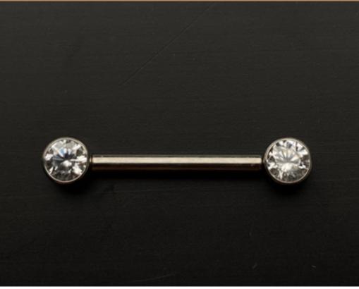 P0321 MAMILO AÇO 316L PUSH PIN ZIRCONIA 14MM